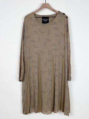 Bitte Kai Rand Silk Lagenlook Tunic Top Midi Dress Flowy Light Summer Fall - XL